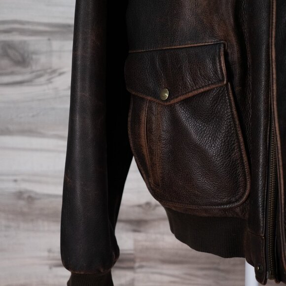 Eddie Bauer Brown Men’s Soft Leather Bomber Jacket - Picture 3 of 8